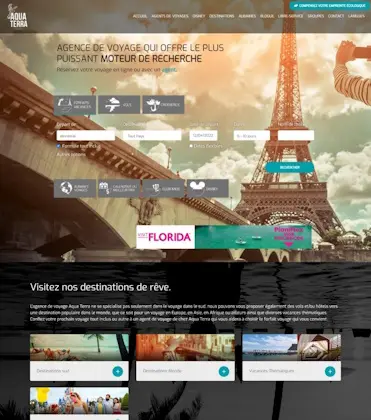Conception site web pour Voyages Aquaterra - Agence Experts NetWeb