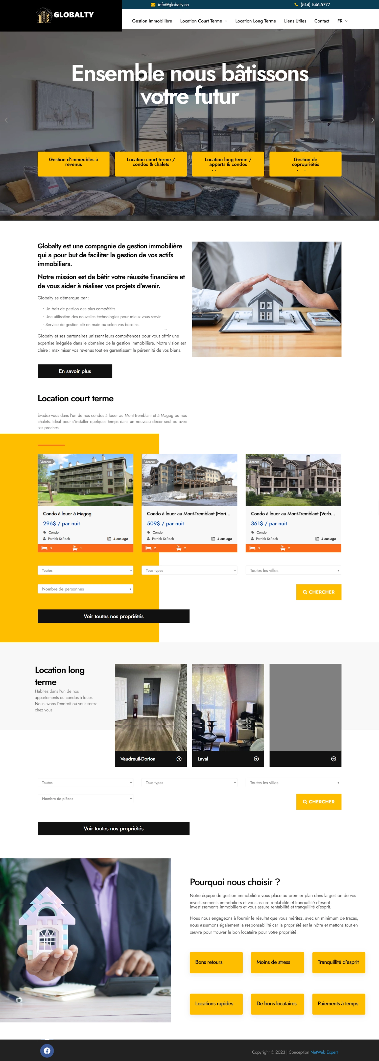 Conception site web pour Globalty Gestion Immobilière