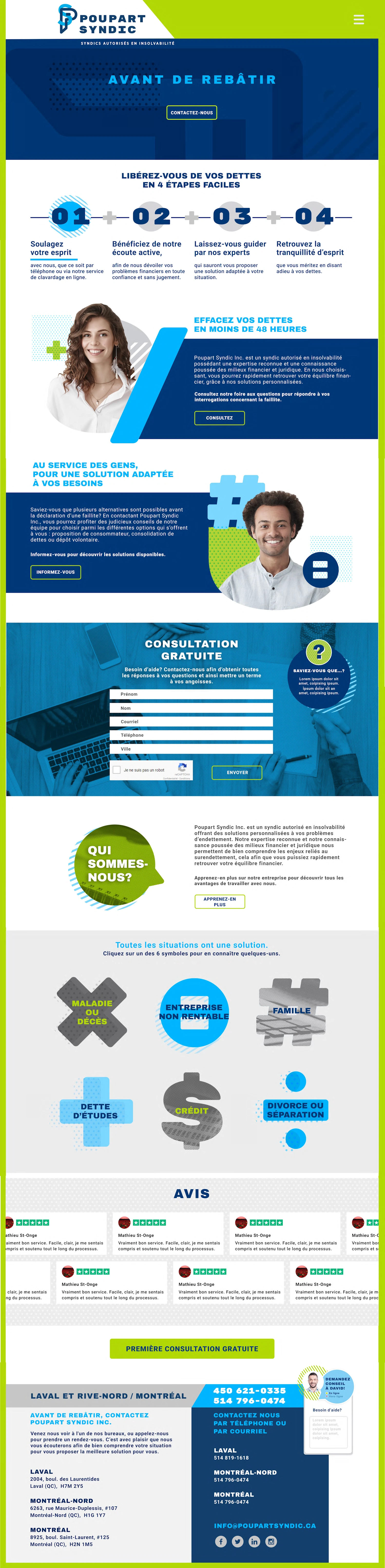 Conception site web pour Poupart Syndic